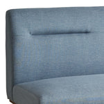 Benzara Fabric 2 Seater Loveseat Sofa with Splayed Legs, Blue and Brown