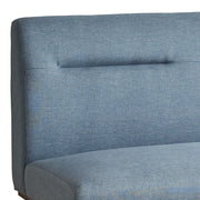 Benzara Fabric 2 Seater Loveseat Sofa with Splayed Legs, Blue and Brown