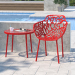 LeisureMod Modern Devon Aluminum Chair Red