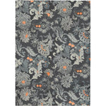 Jellybean Gray Flannel Floral Indoor Only Rug