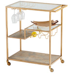 Cyan Design 10689 Stainless Steel/Glass/Wood Barhand Bar Cart