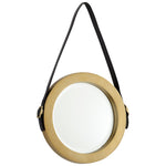 Cyan Design 10715 Iron/Mirrored Glass/Leather Round Venster Mirror