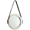Cyan Design 10716 Iron/Mirrored Glass/Leather Round Venster Mirror
