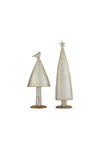 Kalalou CHE1355 Metal Tree Topiaries with Star And Bird Finials