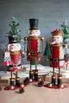 Kalalou CZG1393 Set Of Three Painted Metal Nutcrackers - One Each Design