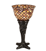 Meyda Lighting 108935 14"H Tiffany Fishscale Mini Table Lamp