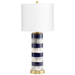 Cyan Design 10951 Ceramic with Off White Linen Shade and White Liner Bristle Brush Table Lamp