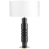 Cyan Design 10957 Iron/Marble with Off White Linen Shade and White Liner Dubois Table Lamp