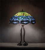 Meyda Lighting 109609 30" High Tiffany Hanginghead Dragonfly Table Lamp
