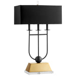 Cyan Design 10983 Iron with Black Satin Shade and Gold Liner Euri Table Lamp