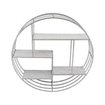Sagebrook Home 11050-05 32" Round Wood/Metal Wall Shelf White/Silver