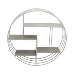 Sagebrook Home Round Wood/Metal Wall Shelf Gray/White