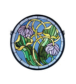 Meyda Lighting 11093 17"W X 17"H Pitcher Plant Medallion Stained Glass Window Panel