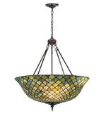 Meyda Lighting 111082 24"W Tiffany Fishscale Inverted Pendant