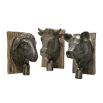 Sagebrook Home Animal Head Wall Plaque 3/A, Rust