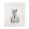 Sagebrook Home Gentleman Fox Framed Art, Black/White