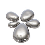 Sagebrook Home Set of 5 Ceramic Stones, Silver