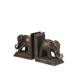 Sagebrook Home 11597 12" Polished Elephant Bookends, Set of 2