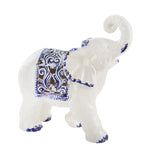 Sagebrook Home Blue/White Ceramic Elephant