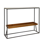 Sagebrook Home Ec Metal/Wood 31`` 2-Tier Console Table,Black/Brown