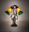 Meyda Lighting 11805 17"H Trellis Girl Lily Amber and Green 2 LT Accent Lamp