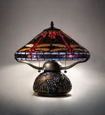 Meyda Lighting 118749 16" High Tiffany Hanginghead Dragonfly Cone Table Lamp