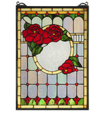 Meyda Lighting 119443 14"W X 20"H Morgan Rose Stained Glass Window Panel