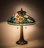 Meyda Lighting 119554 21.5"H Tiffany Poppy Cone Table Lamp