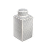 Sagebrook Home White/Black/Gold Ceramic Jar 16``