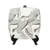 Sagebrook Home White/Gold Bird Plate W/ Stand, Square