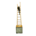 Sagebrook Home 12072-02 16" Gold Ladder Sculpture, Sitting Man