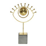 Sagebrook Home Ec, Gold Metal Eye Sculpture On Stand Kd