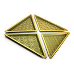 Sagebrook Home 12142-02 0.5" Green/Gold Ceramic Triangle Trays, Set of 4