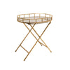 Sagebrook Home Oval Gold Metal Accent Table, Mirror Top