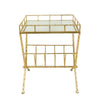 Sagebrook Home Gold Accent Table, Mirror W/ Magazine