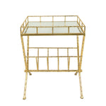 Sagebrook Home Gold Accent Table, Mirror W/ Magazine
