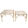 Sagebrook Home Set of 2 Square Gold Accent Tables, Mirror