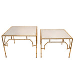 Sagebrook Home Set of 2 Square Gold Accent Tables, Mirror