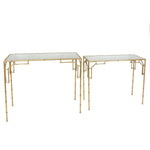 Sagebrook Home Set of 2 Gold Metal Console Tables, Mirror