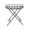 Sagebrook Home Oval Black Metal Accent Table,Mirror Top