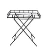 Sagebrook Home Rectangular Black Metal Accenttable, Mirror Top