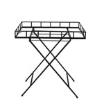 Sagebrook Home Rectangular Black Metal Accenttable, Mirror Top