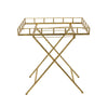 Sagebrook Home Rectangular Gold Metal Accenttable, Mirror Top