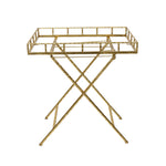 Sagebrook Home Rectangular Gold Metal Accenttable, Mirror Top