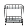 Sagebrook Home Mirrored Bar Cart, Metal And Mirror, Black