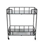 Sagebrook Home Mirrored Bar Cart, Metal And Mirror, Black