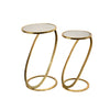 Sagebrook Home Set of 2 Gold Accent Tables, Mirror Top