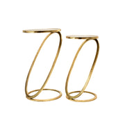 Sagebrook Home Set of 2 Gold Accent Tables, Mirror Top