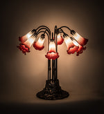 Meyda Lighting 12301 22"H Pink/White Pond Lily 10 LT Table Lamp