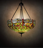 Meyda Lighting 123701 22" Wide Tiffany Hanginghead Dragonfly Inverted Pendant